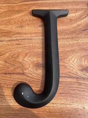 Black Decorative Wall Letter 'J' - Modern Home Accent